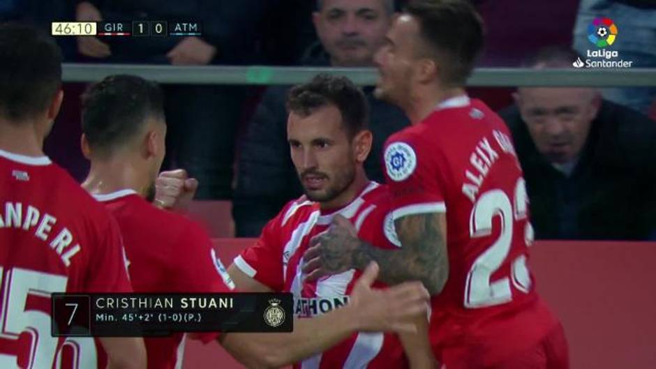 Gol de Stuani (1-0) en el Girona 1-1 Atlético de Madrid