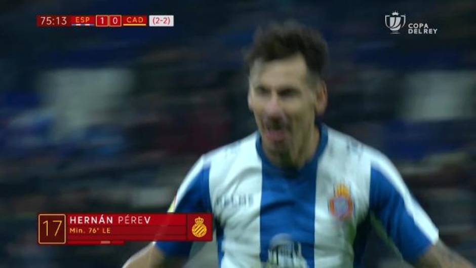 Gol de Hernán Pérez (1-0) en el Espanyol 1-0 Cádiz