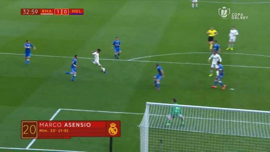 Gol de Asensio (1-0) en el Real Madrid 6-1 Melilla
