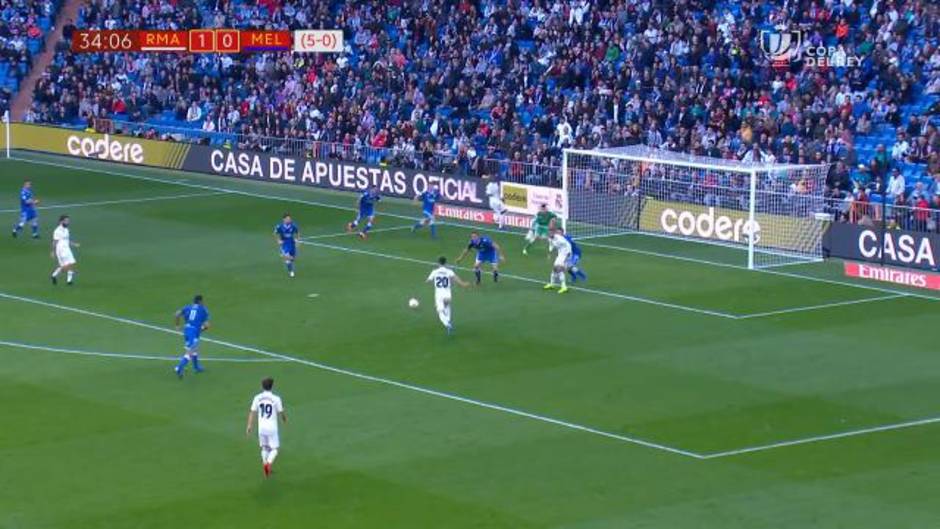 Gol de Asensio (2-0) en el Real Madrid 6-1 Melilla