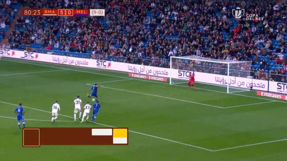 Gol de Qasmi (5-1) en el Real Madrid 6-1 Melilla