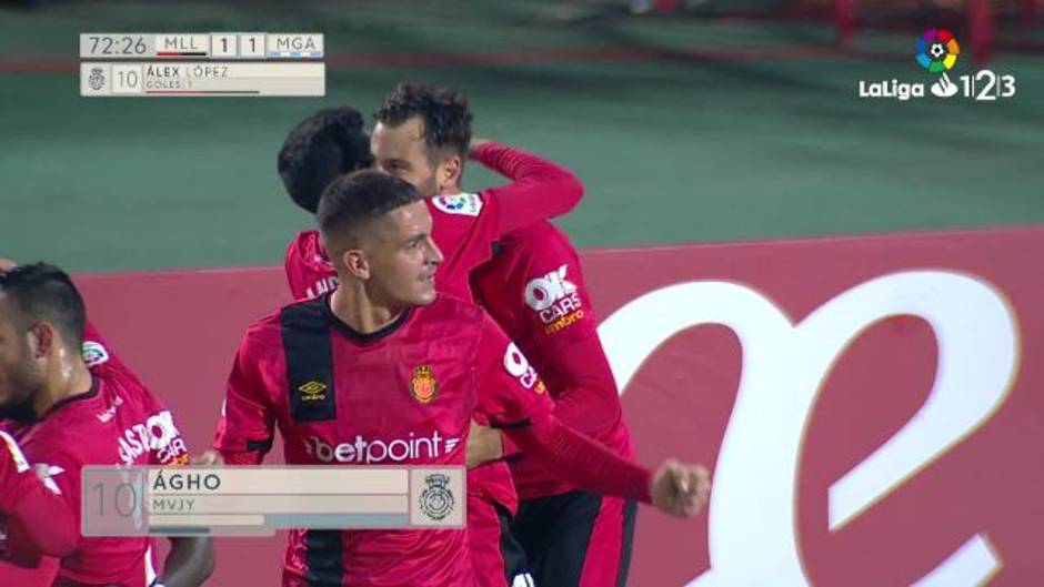 Gol de Alex López en el Mallorca 1-Málaga 2