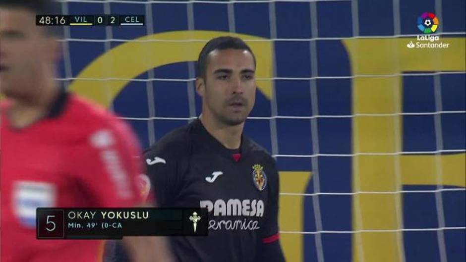 Gol de Okay Yokuslu (0-2) en el Villareal 2-3 Celta