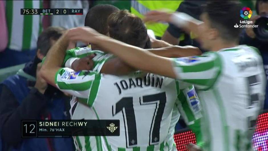 Gol de Sidnei (2-0) en el Betis 2-0 Rayo