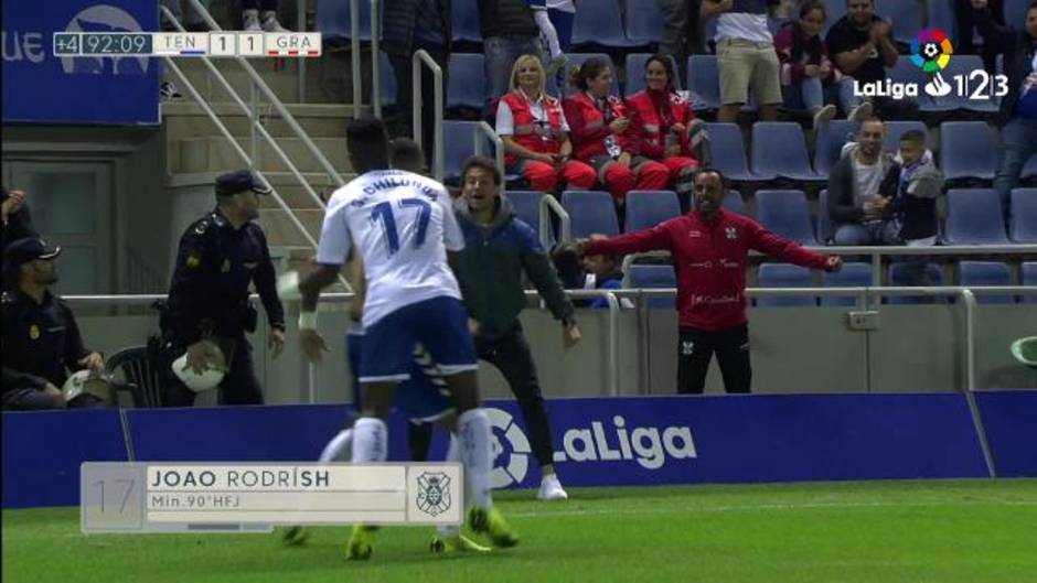 Gol de Joao Rodríguez (1-1) en el Tenerife 1-1 Granada