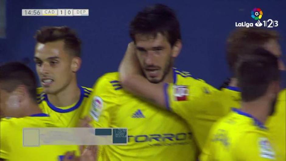 LaLiga 123 | Dejan Lekic marca el primer gol en el Cádiz CF 3-0 Deportivo de la Coruña