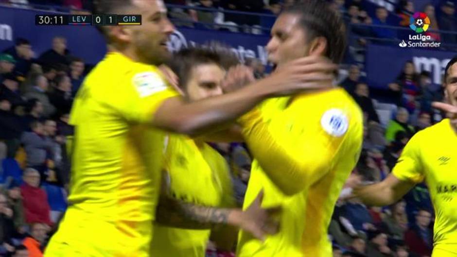 Gol de Portu (0-1) en el Levante 2-2 Girona