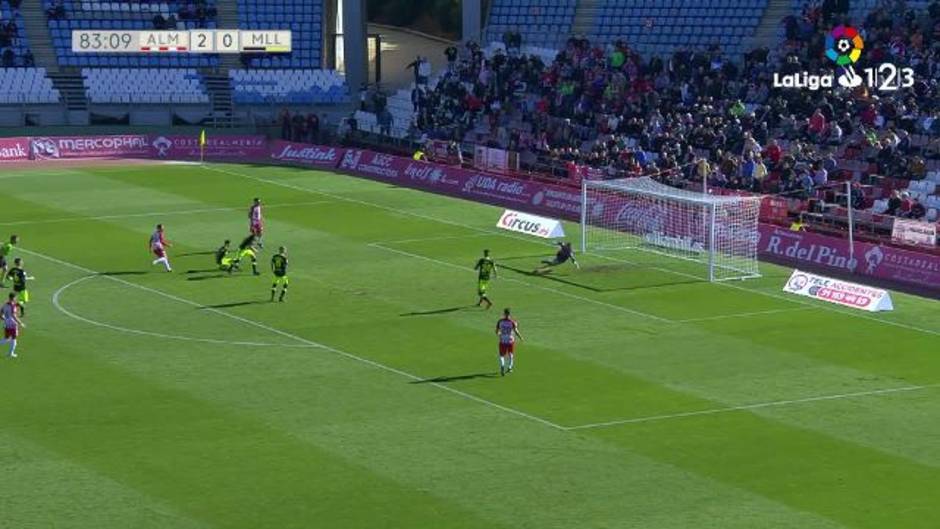 Todas las paradas de Reina, el portero del Mallorca, en el partido ante el Almería