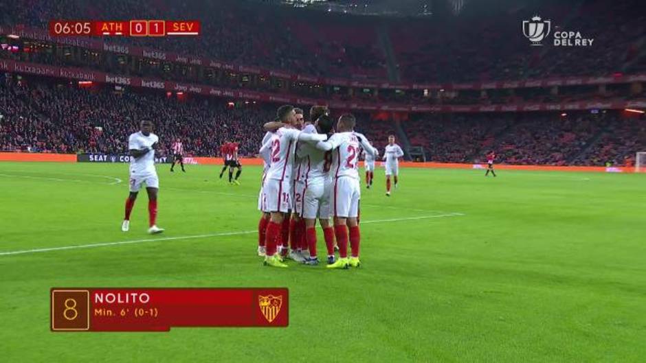 Gol de Nolito (0-1) en el Athletic 1-3 Sevilla