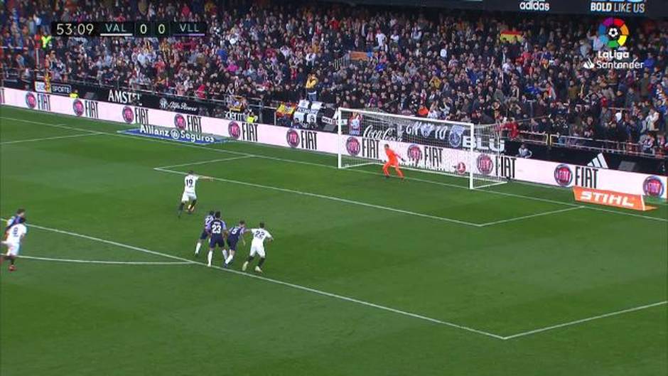 Rodrigo falla un penalti en el Valencia 1-1 Valladolid