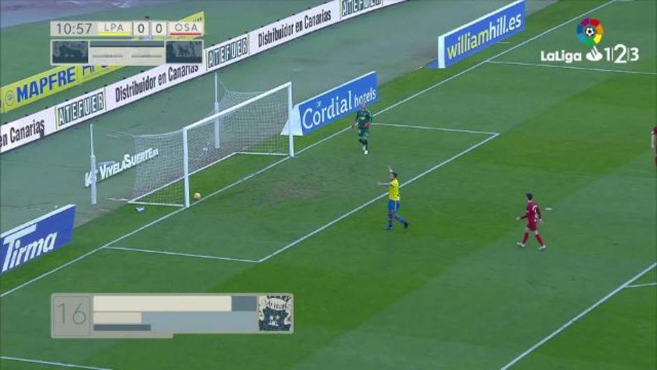 Gol de Fidel (1-0) en el Las Palmas 4-1 Osasuna
