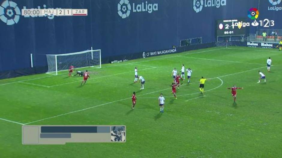 LaLiga 123 (J22): Gol de Íñigo Eguaras (2-2) en el Rayo Majadahonda 2-2 Real Zaragoza