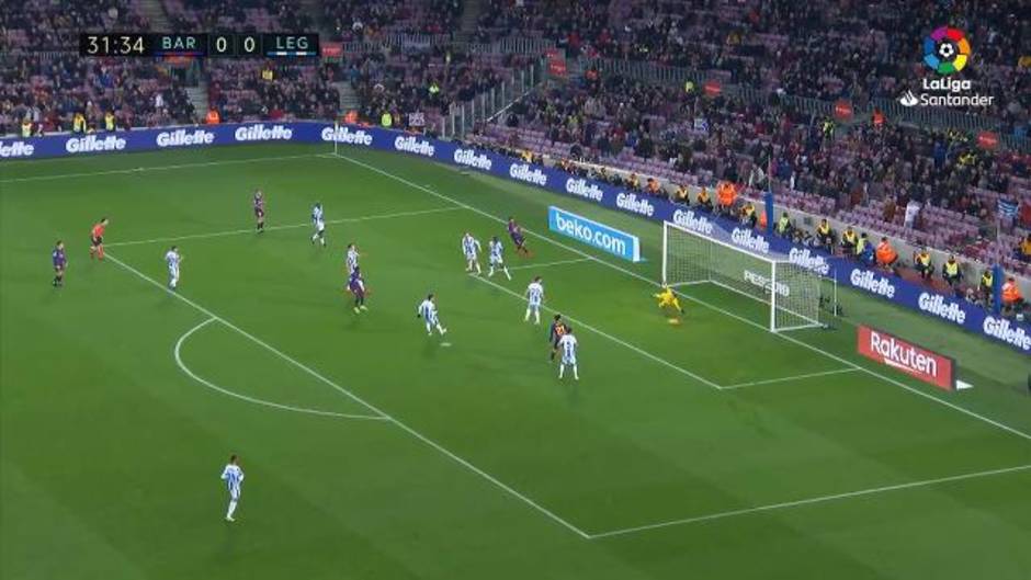 Gol de Dembélé (1-0) en el Barcelona 3-1 Leganés