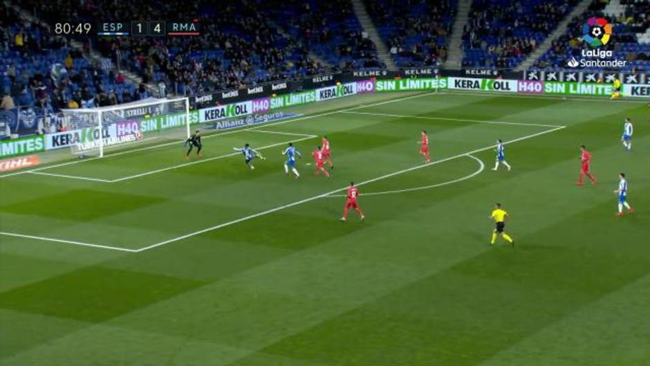 Gol de Rosales (2-4) en el Espanyol 2-4 Real Madrid