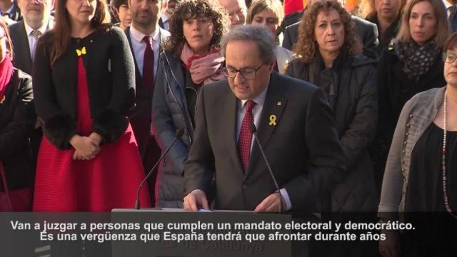 Torra pide apoyo a los presos: "No nos dejaremos intimidar"