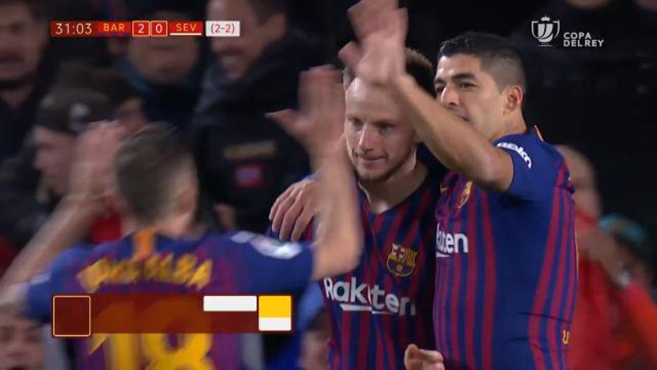 Gol de Rakitic (2-0) en el Barcelona 6-1 Sevilla