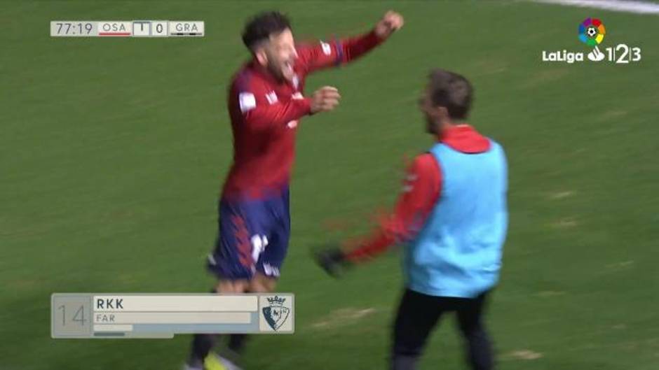 Gol de Rubén García (1-0) en el C.A. Osasuna 1-0 Granada CF