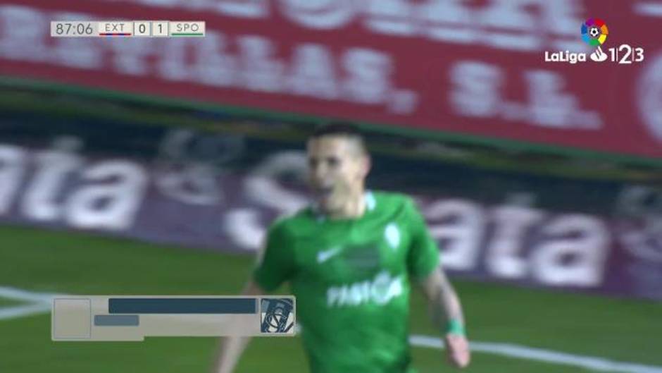 LaLiga 123 (J24): Gol de Uros Djurdjevic . Extremadura 0-Sporting de Gijón 2