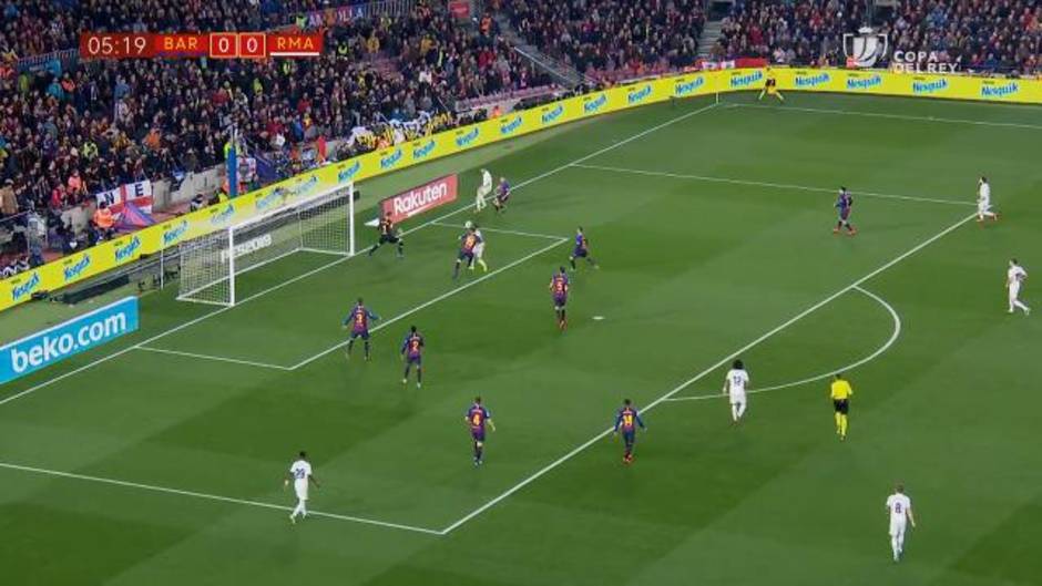 Gol de Lucas Vázquez (1-0) en el Barcelona 1-1 Real Madrid
