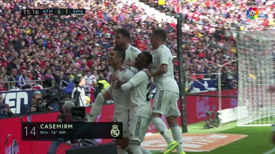 Casemiro marcó de chilena el primer gol del Madrid en el Metropolitano