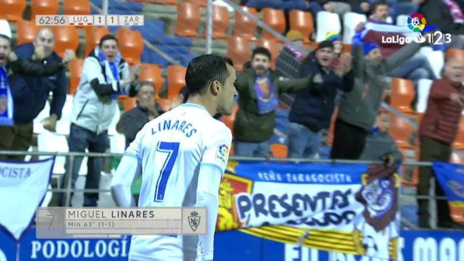 LaLiga 123 (J25): Gol de Miguel Linares (1-1)