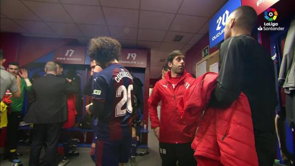 El vestuario del Eibar tras el partido contra el Getafe