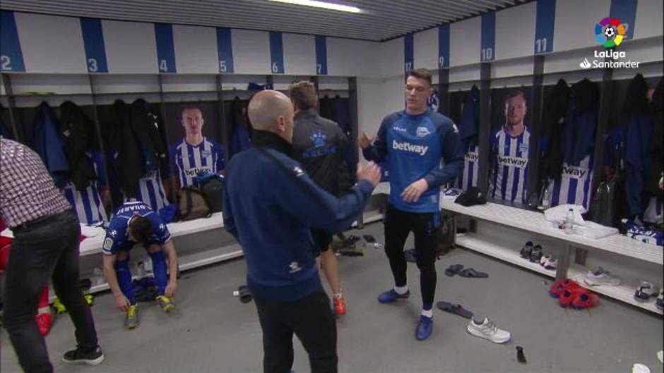 Vestuario del Alavés en los minutos previos al partido contra el Celta