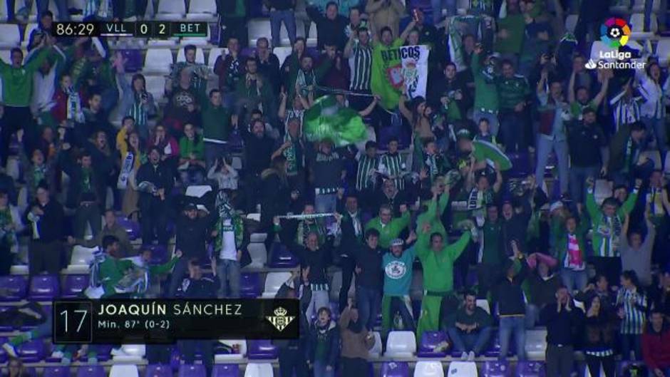 LaLiga Santander (J25): Gol de Joaquín (0-2) en el Real Valladolid 0 - 2 Betis