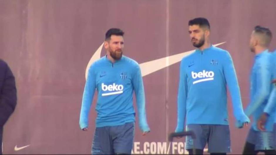Último entrenamiento del Barça antes de la vuelta copera