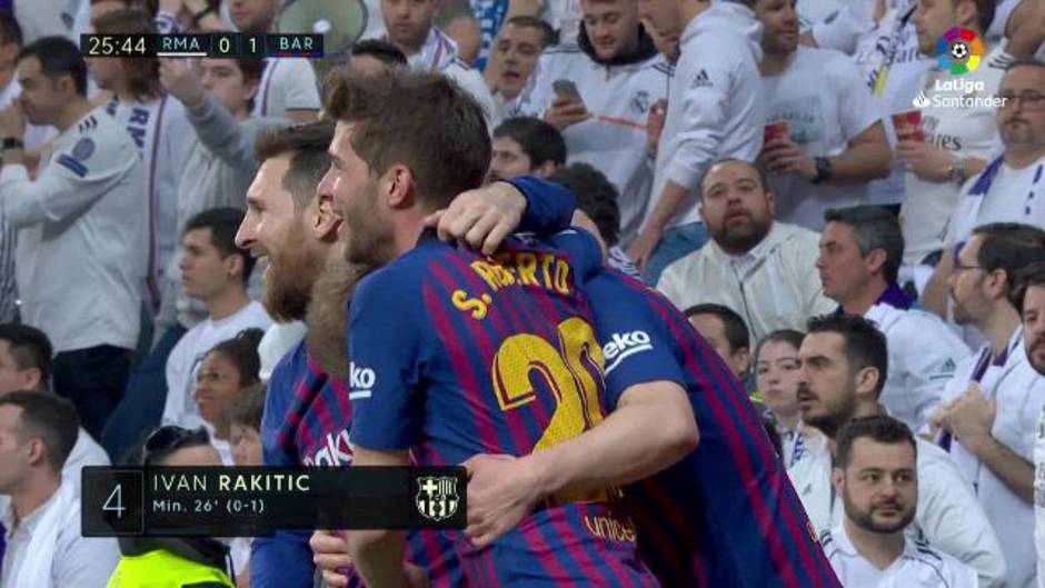 Gol de Rakitic (0-1) en el Real Madrid 0-1 Barcelona