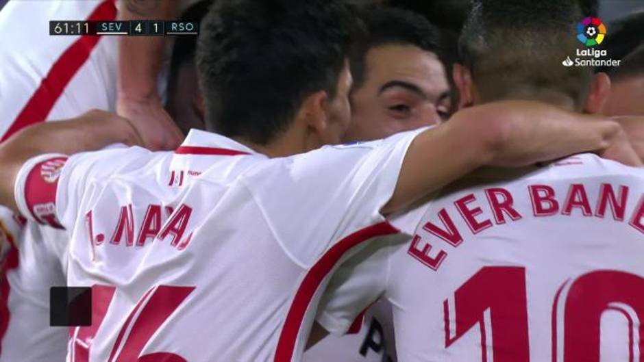 Gol de Ben Yedder (4-1) en el Sevilla 5 - 2 Real Sociedad