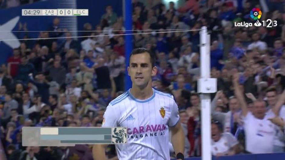 Gol de Miguel Linares (1-0) en el Zaragoza 1-0 Elche