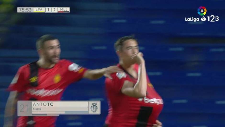 LaLiga 123 (J30): Gol de Antonio Raíllo (1-2) en Las Palmas 1-2 Mallorca