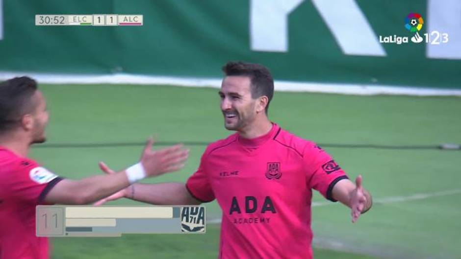 Gol de Juan Muñoz (1-1) en el Elche 3-1 Alcorcón