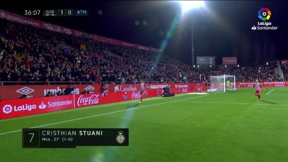 Gol de Stuani (1-0) en el Girona 1 - Athletic 2