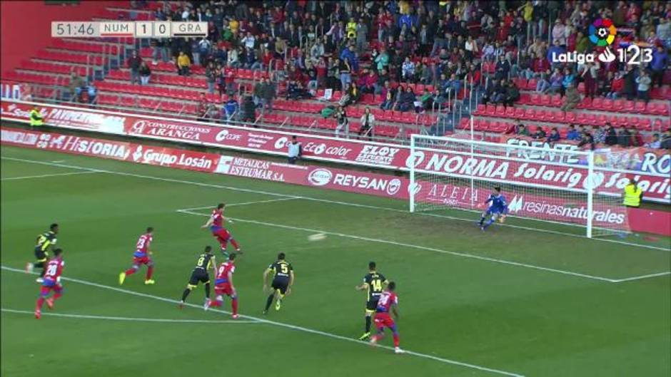 LaLiga 123 | David Rodríguez marca el segundo tanto en el Numancia 2-1 Granada CF