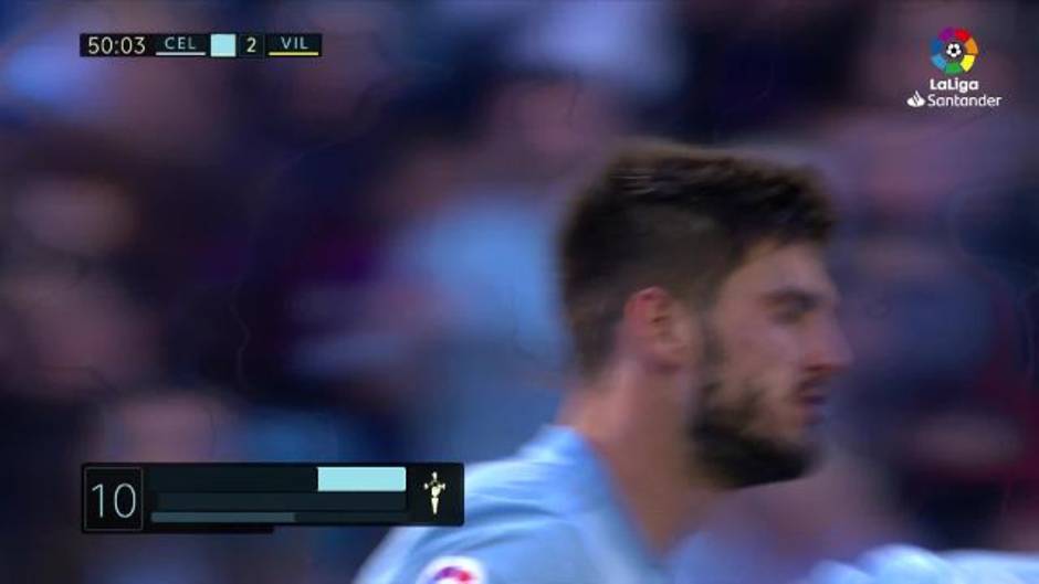 Gol de Iago Aspas (1-2) en el Celta 3-2 Villarreal