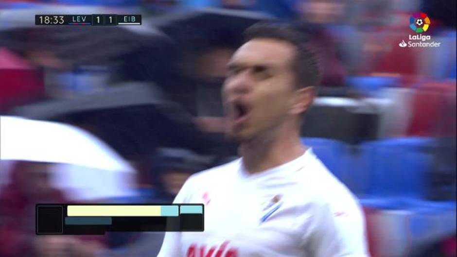 Gol de Escalante (1-1) en el Levante 2-2 Eibar