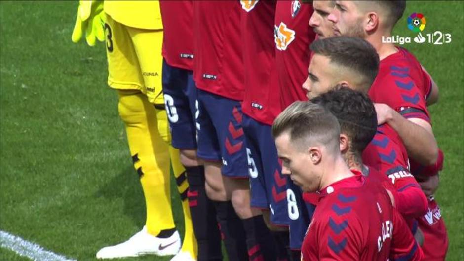 LaLiga 123 (J32): Minuto de silencio en el Osasuna 1-0 Extremadura