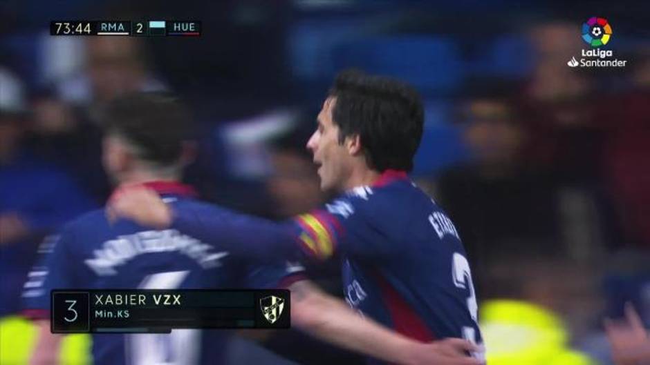 Gol de Etxeita (2-2) en el Real Madrid 3-2 Huesca