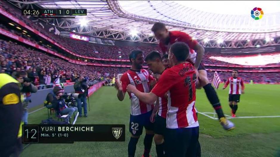 Gol de Berchiche (1-0) en el Athletic (3-2) Levante