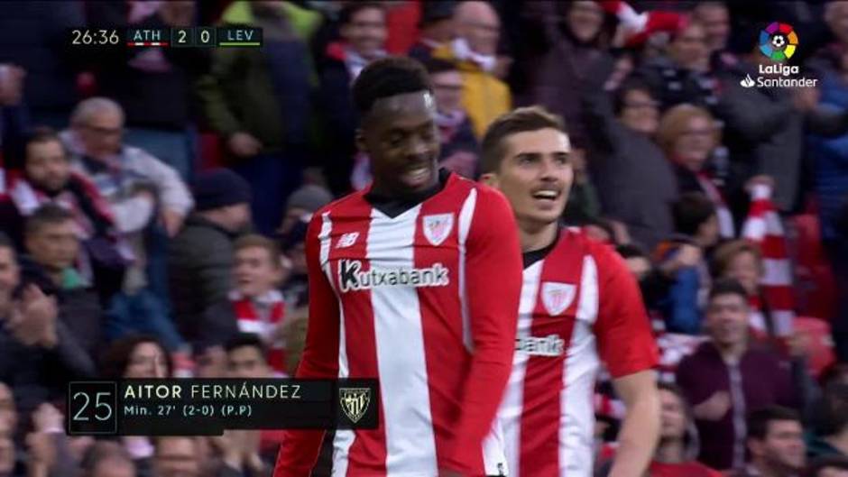 Gol de Williams (2-0) en el Athletic 3-2 Levante