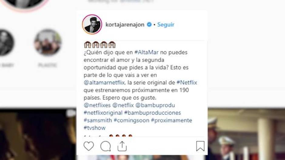 Jon Kortajarena muestra un adelanto de su nueva serie Alta Mar