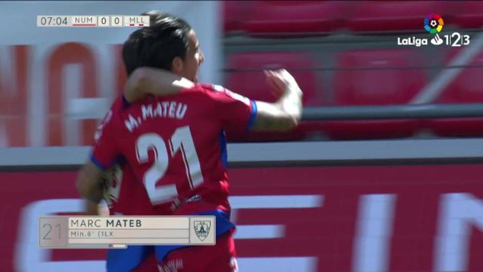 Gol de Marc Mateu (1-0) en el Numancia 1-1 Mallorca