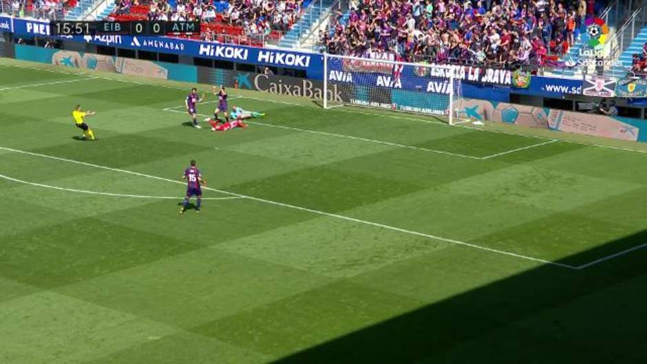 Ocasión de Morata en el Eibar 0-1 Atlético de Madrid