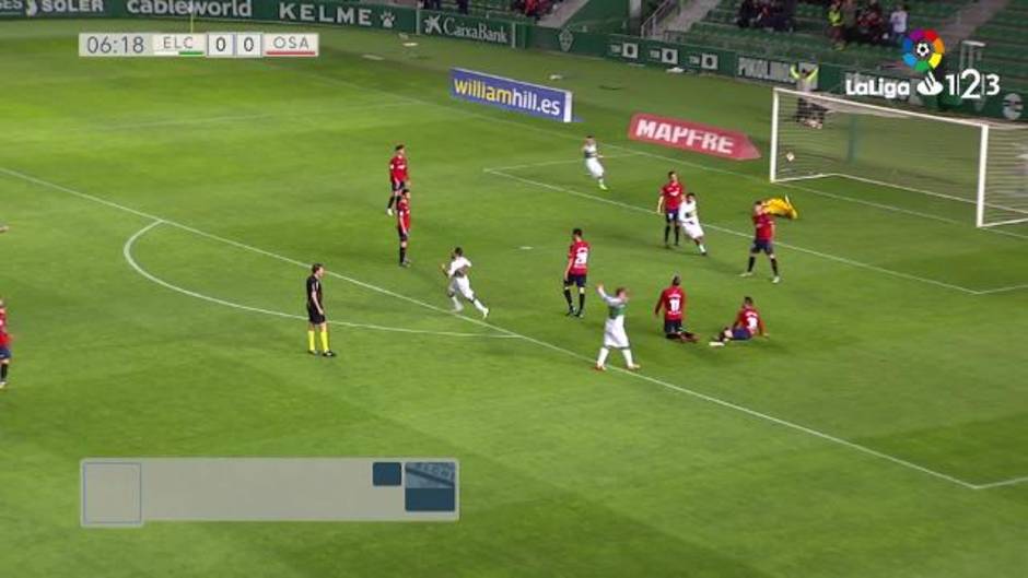 Gol de Iván Sánchez (1-0) en el Elche 1-2 Osasuna