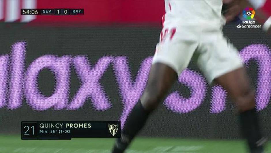 Gol de Promes (1-0) en el Sevilla 5-0 Rayo