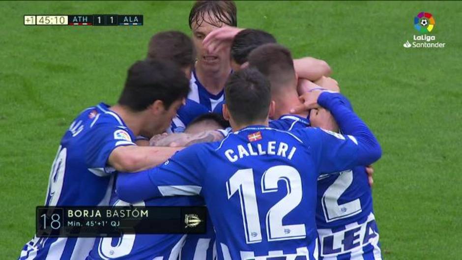 LaLiga Santander (J35): Gol de Borja Bastón (1-1) en el Athletic-Alavés (1-1)