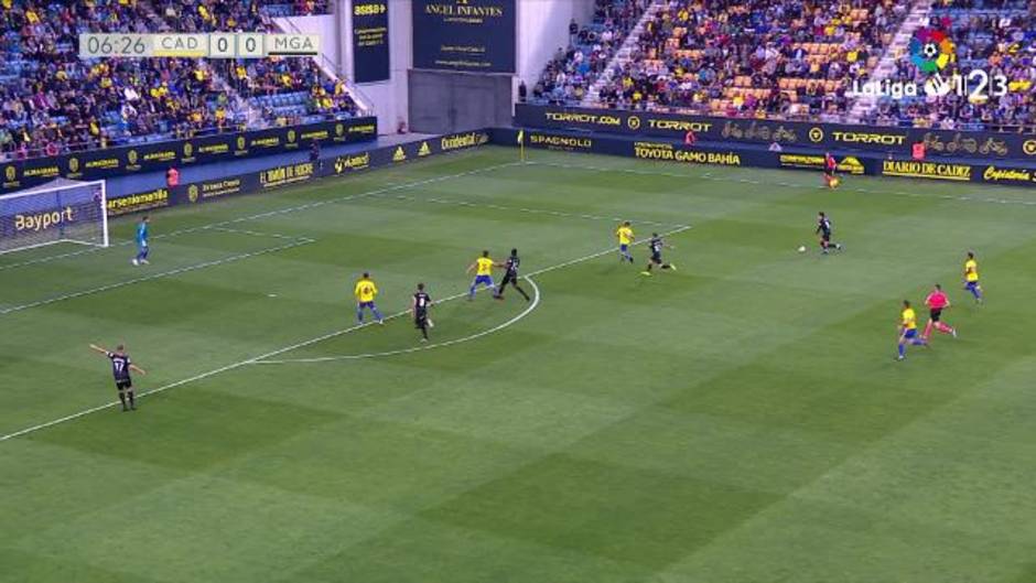 Gol de Alfred N'Diaye (0-1) en el Cádiz-Málaga