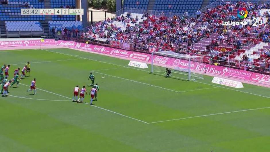 LaLiga 123 (J.38): Gol de Iván Sánchez (4-3) en el Almería 5-3 Elche